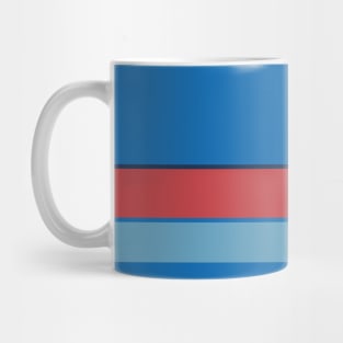 A magnificent melt of Space Cadet, Reddish, Nice Blue and Cerulean Frost stripes. Mug